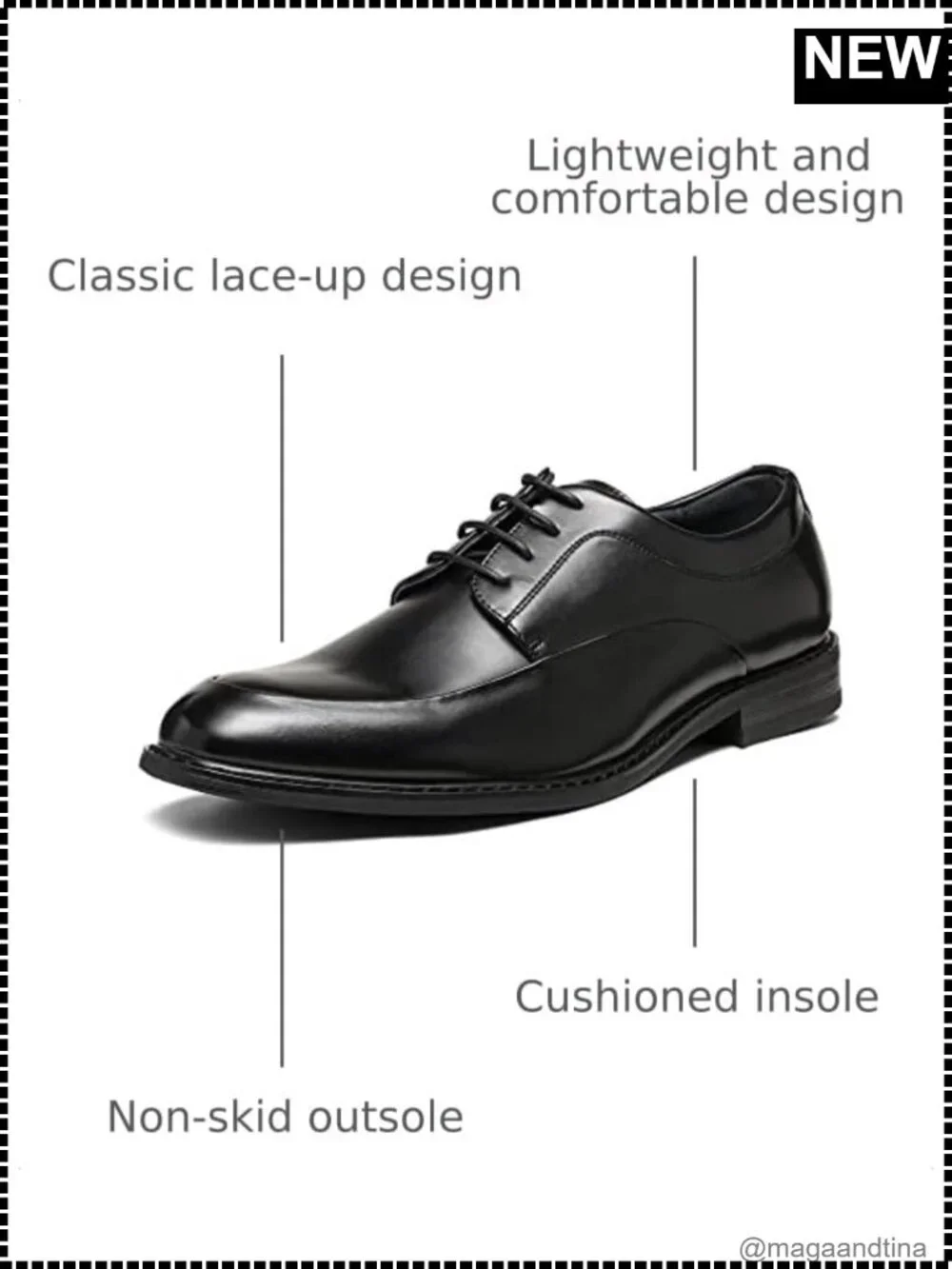 Men's Oxford Dress Shoes Synthetic Leather Lace-Up Formal Business